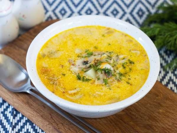 Вкусный суп с гречкой и плавленым сыром