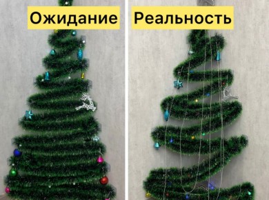 Нестандартное решение для уютного уголка: как создать трендовую угловую елку из мишуры и гирлянды